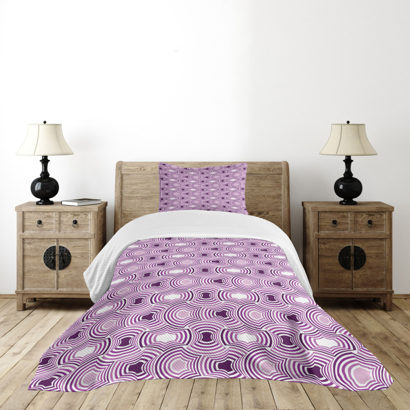Ombre Geometric Art Bedspread Set