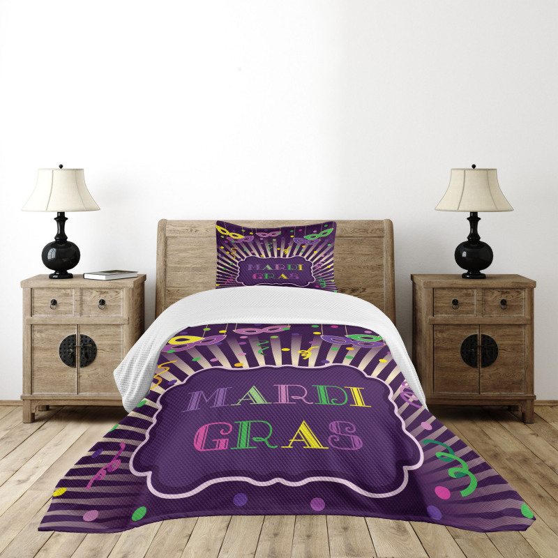 Mardi Gras Cartoon Bedspread Set