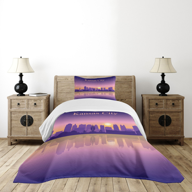 Downtown Cityscape Bedspread Set