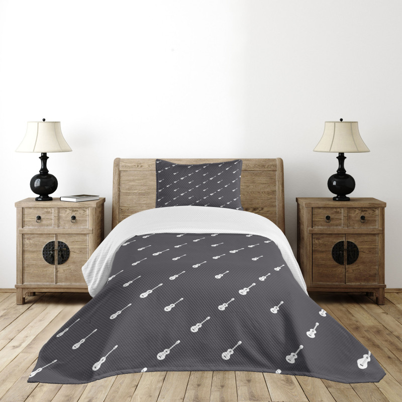 4 String Guitars Bedspread Set