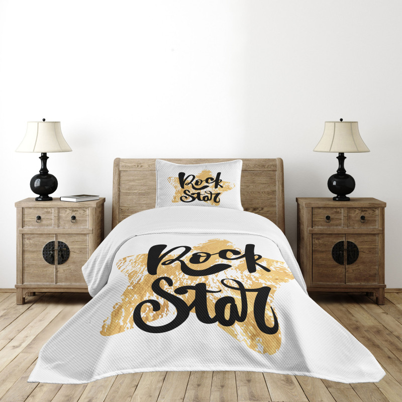 Rock Star Words Bedspread Set