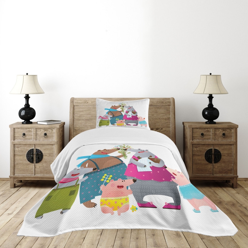 Family Theme Parenthood Bedspread Set