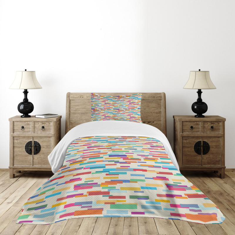 Colorful Rectangles Bedspread Set