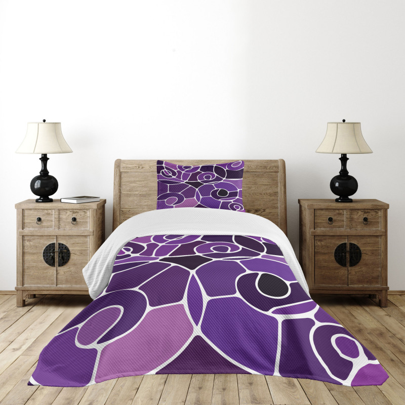 Purple Shaded Spirals Bedspread Set