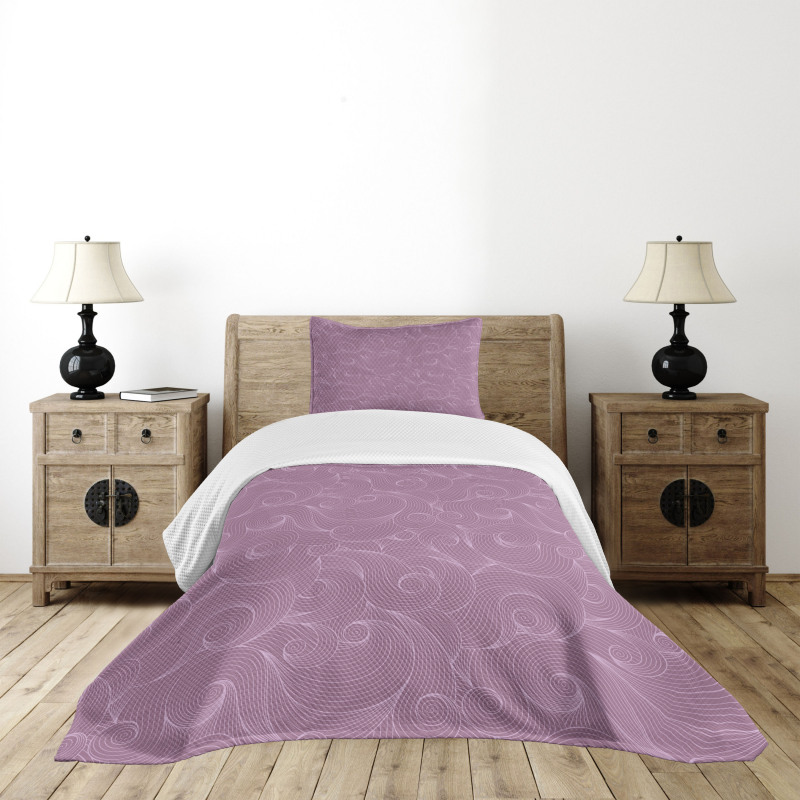 Curly Lines Spirals Bedspread Set