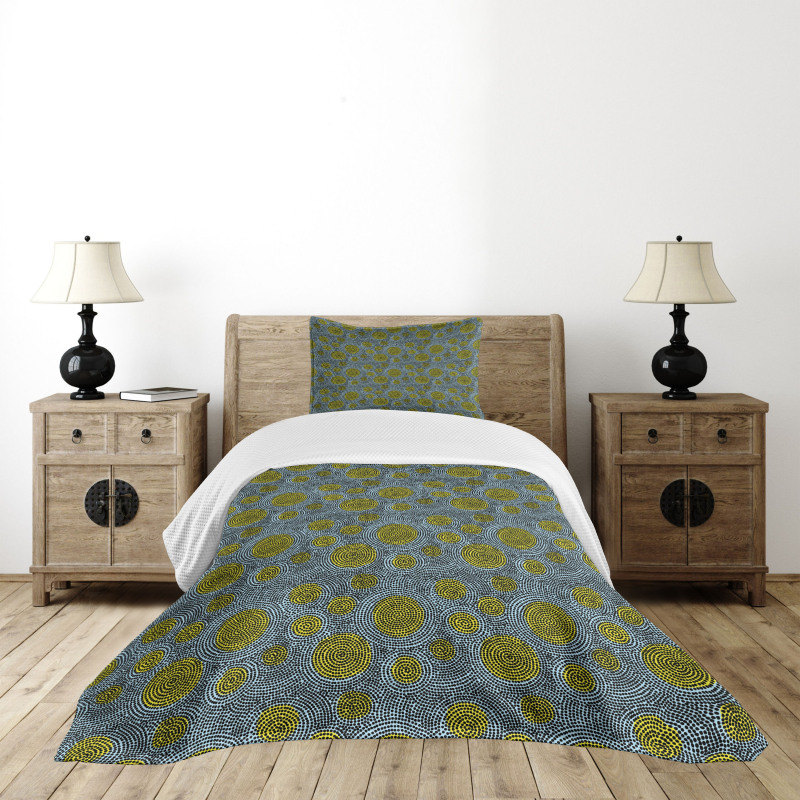 Circular Movement Dot Bedspread Set