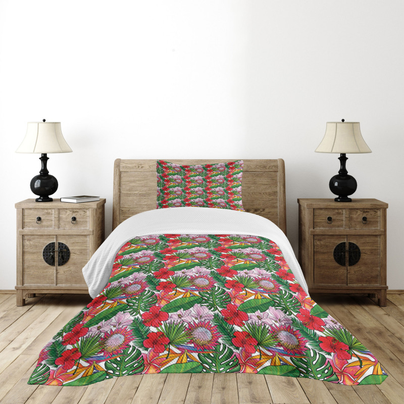 Exotic Botany Concept Bedspread Set