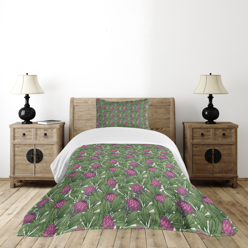 Vintage Botanical Theme Bedspread Set