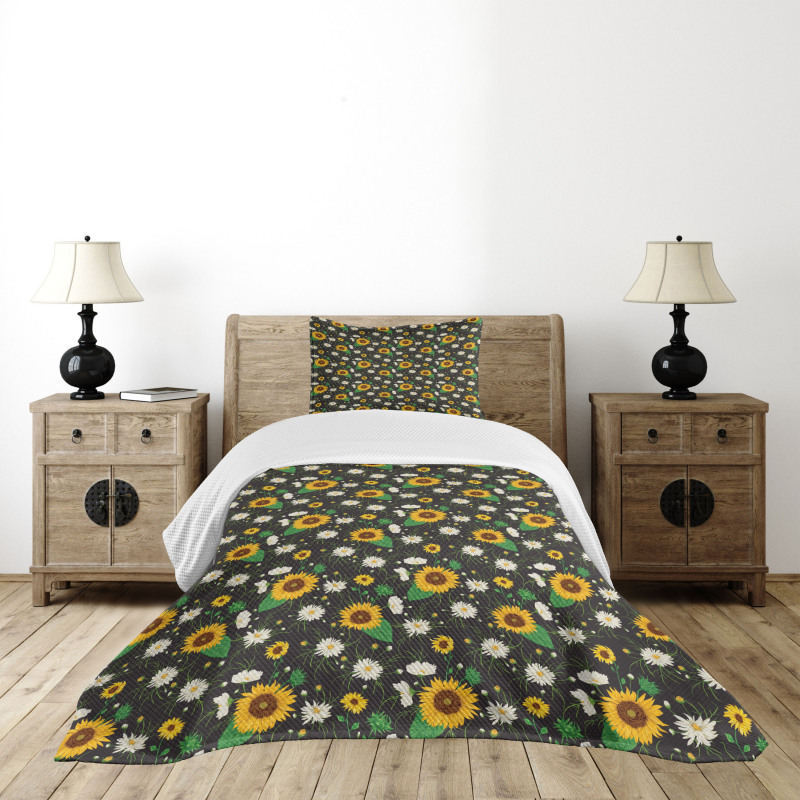 Daisy Buds Sunflower Bedspread Set