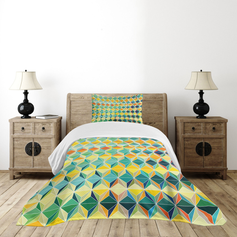 Futuristic Vibrant Design Bedspread Set