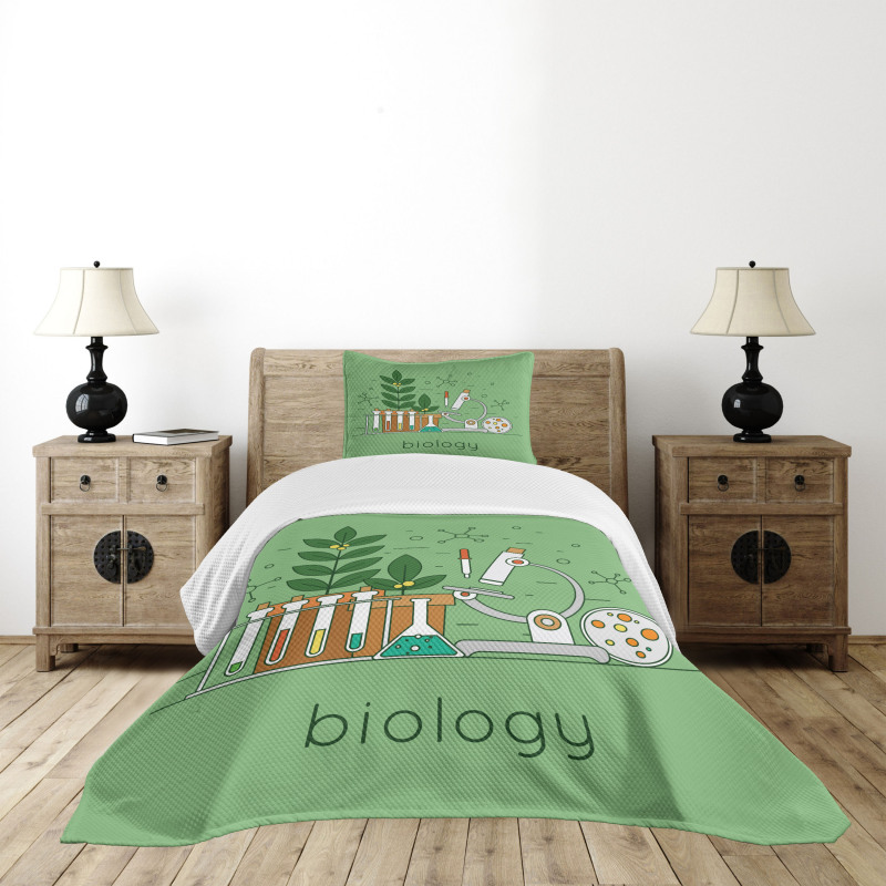 Biology Laboratory Workspace Bedspread Set