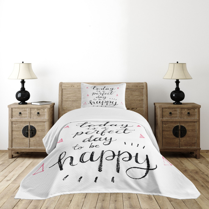 Grunge Inspirational Words Bedspread Set