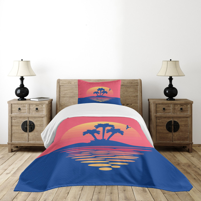 Tropical Land Horizon Bedspread Set