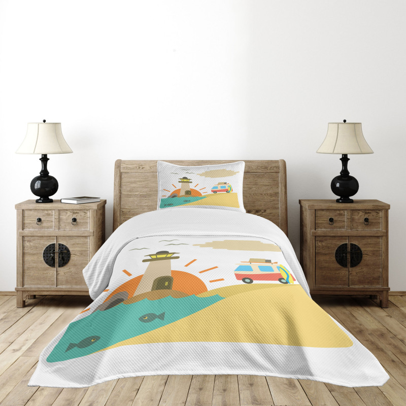 Summer Holiday Cartoon Bedspread Set