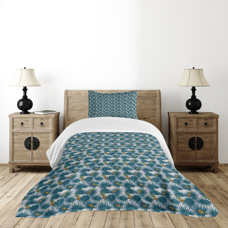 Pineapples Palm Leaf Bedspread Set