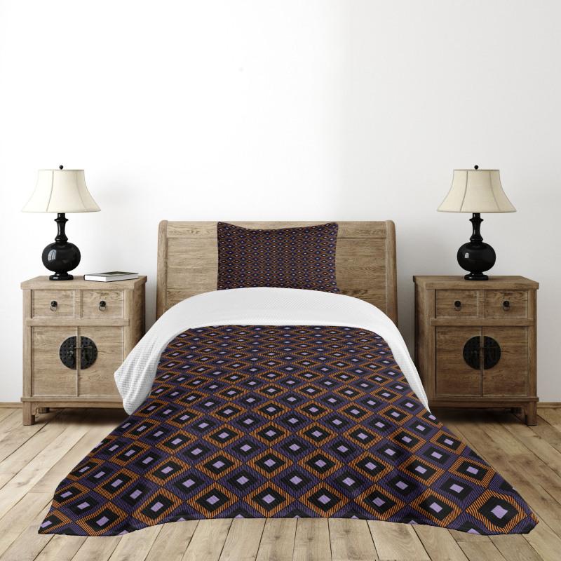 Diamonds Hatch Lines Bedspread Set