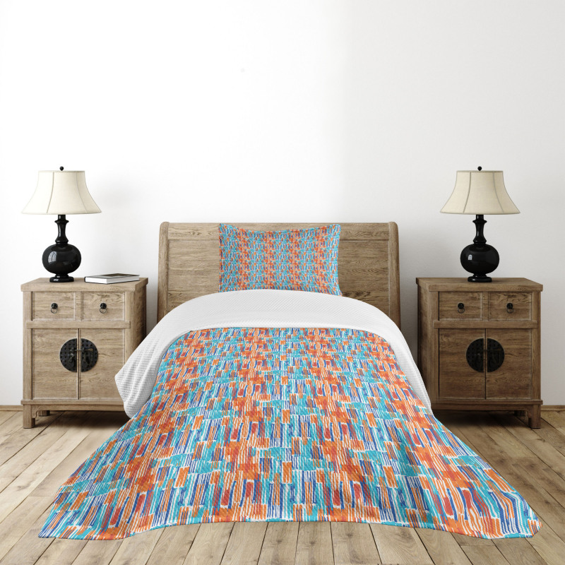 Brush Stroke Arrangement Bedspread Set