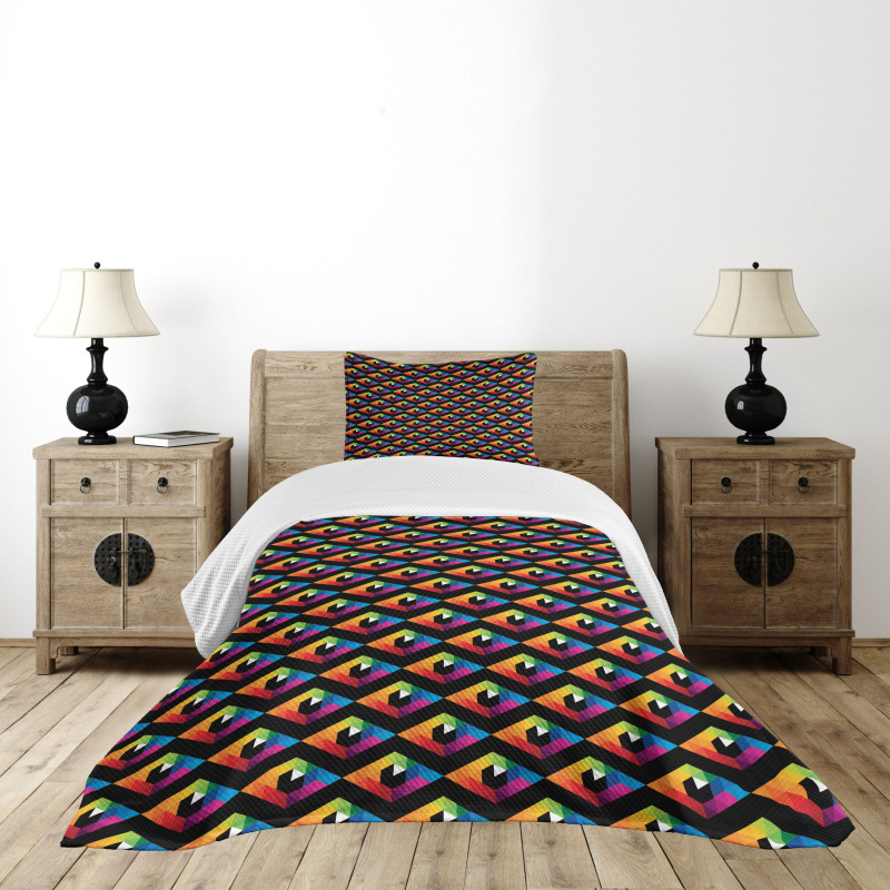 Triangles with Hexagons Bedspread Set