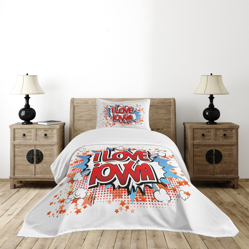 I Love Iowa Comic Book Bedspread Set