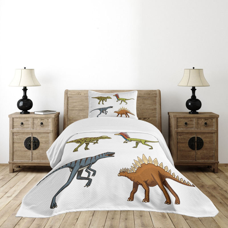 Reptile Fossils Animals Bedspread Set