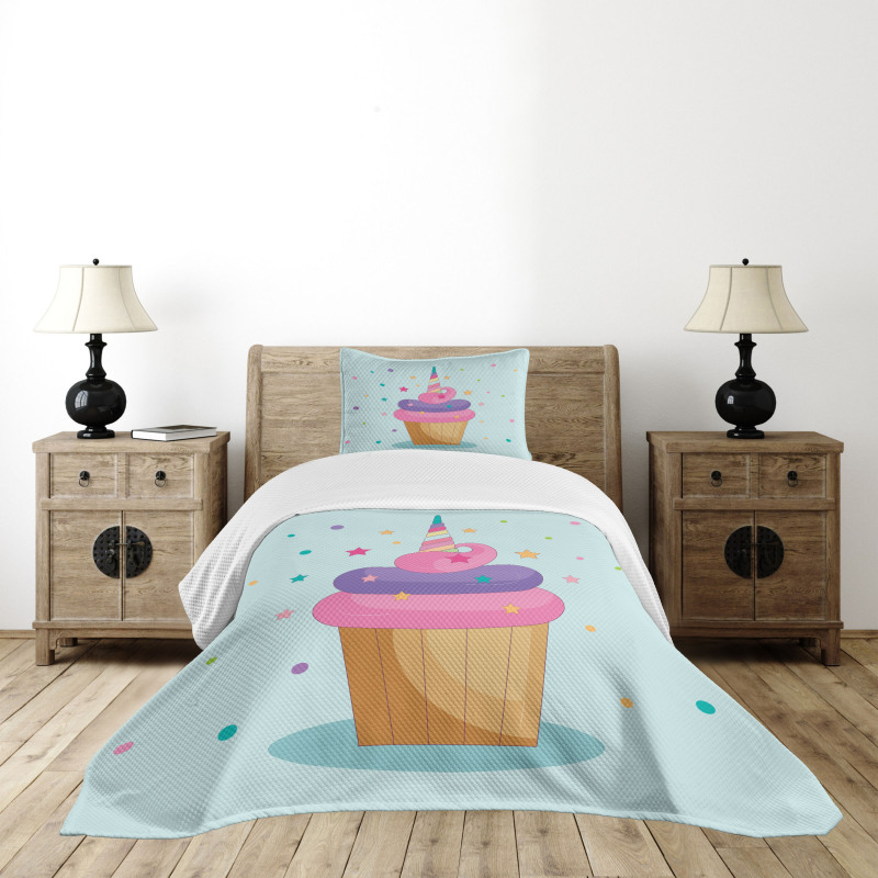 Unicorn Cake Fairy Rainbow Bedspread Set