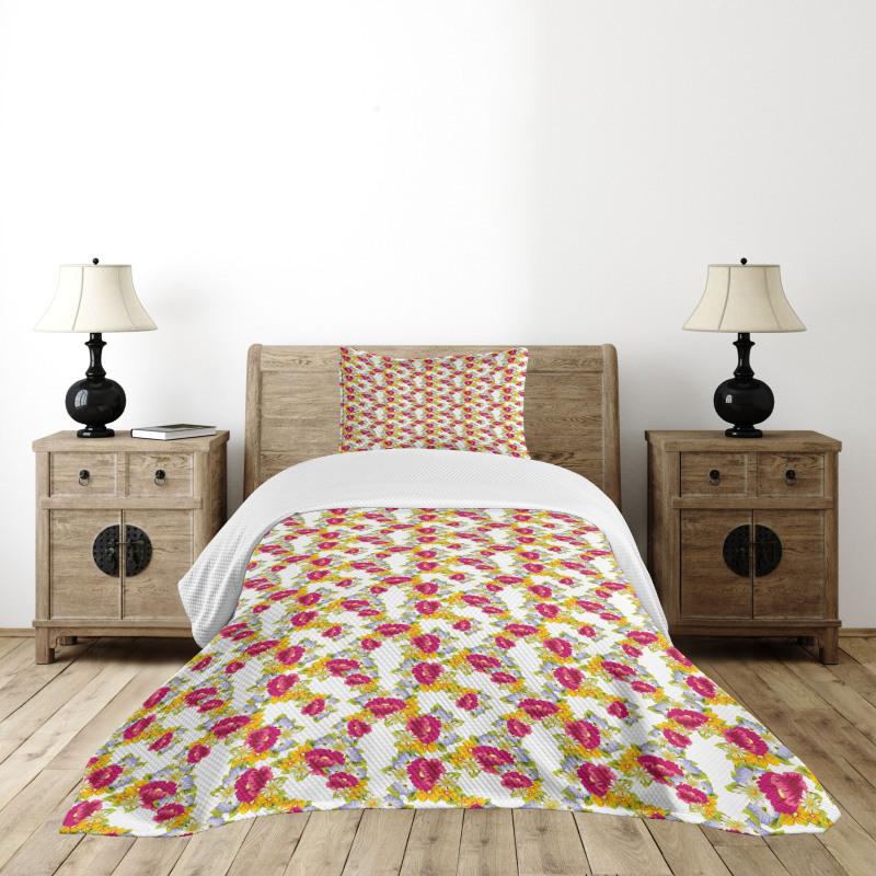 Lively Springtime Garden Bedspread Set