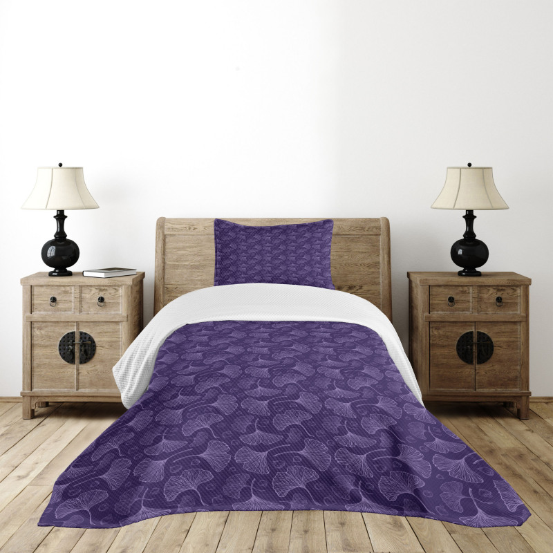 Psychedelic Biloba Tree Leaf Bedspread Set