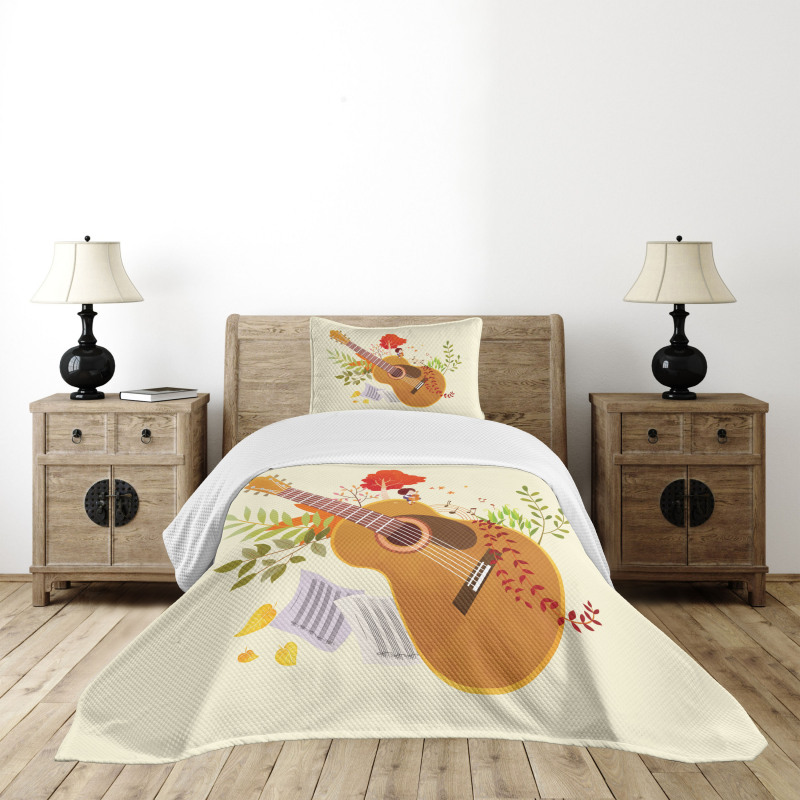 Spring Guitar Composition Bedspread Set