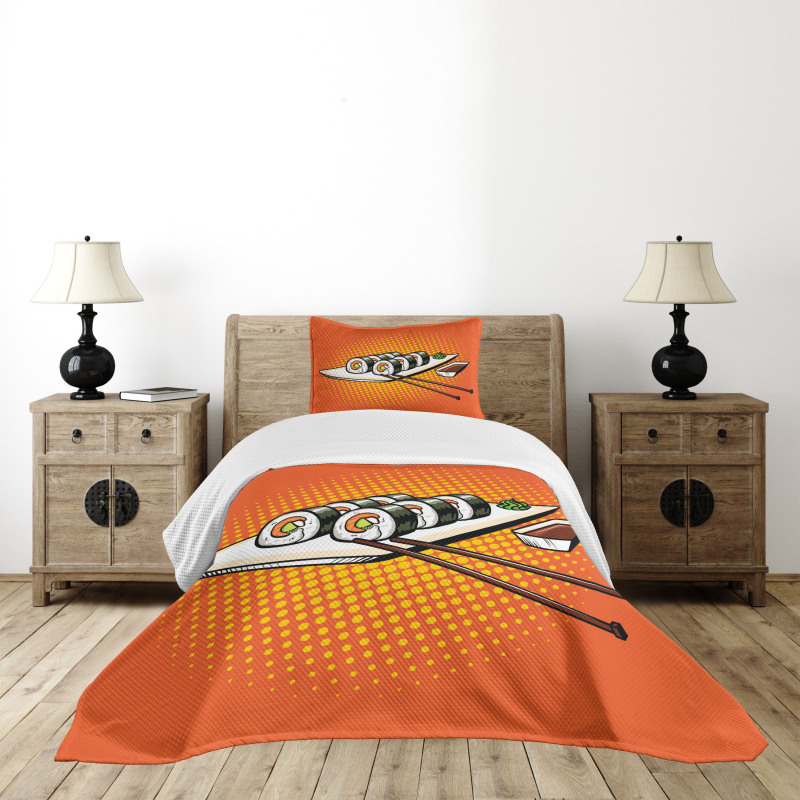 Japanese Dish with Wasabi Bedspread Set