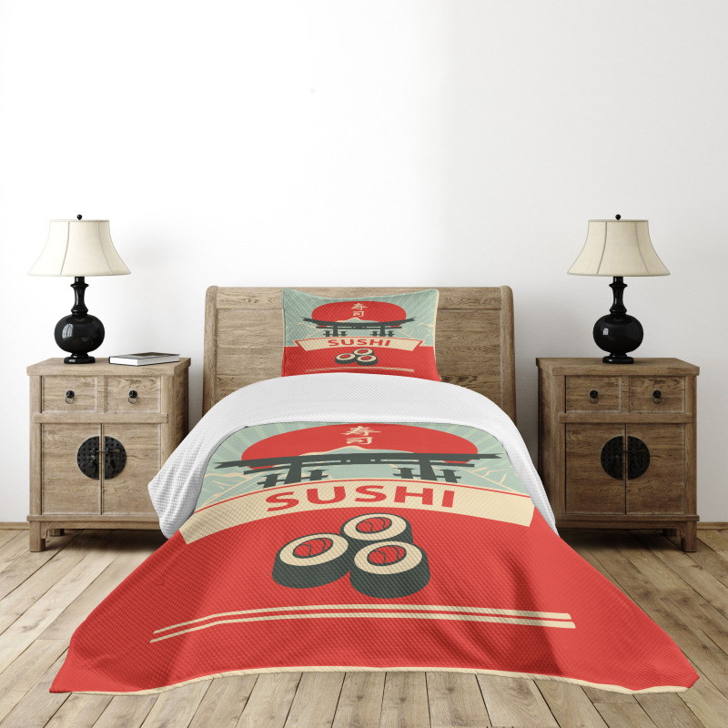 Torii Gate Sushi Mountains Bedspread Set