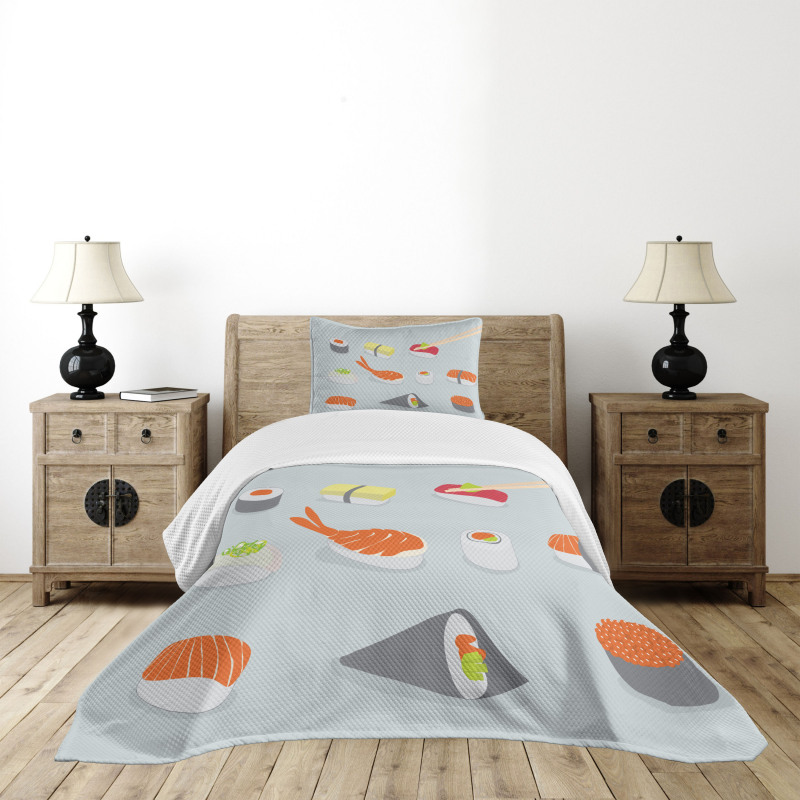 Sea Food Dish Bedspread Set