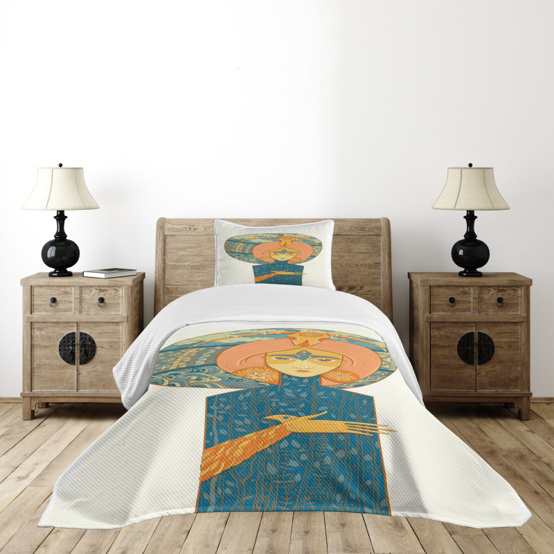 Mother Nature with Plants Bedspread Set