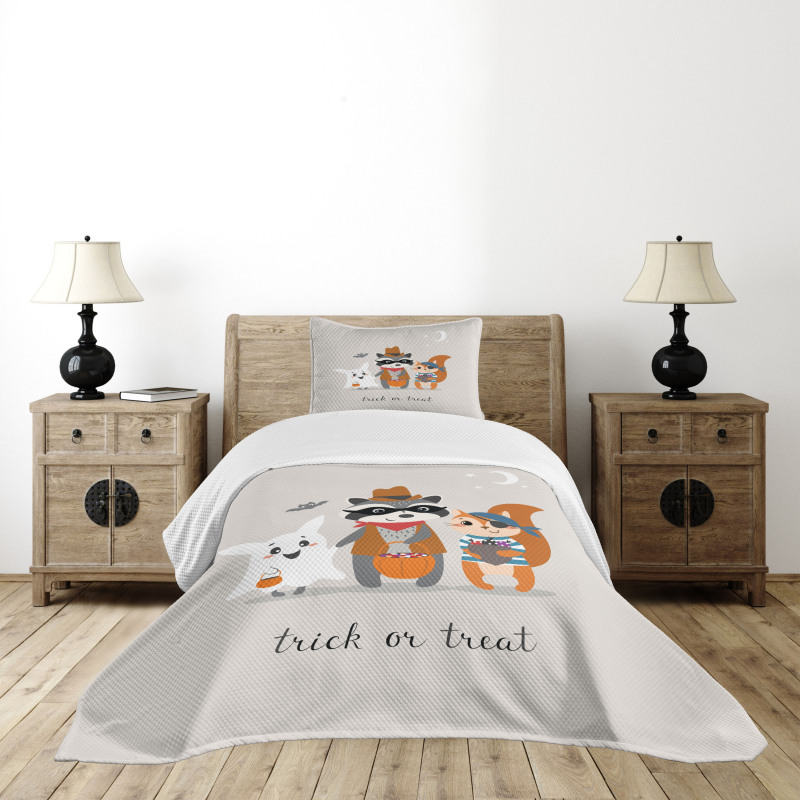 Trick Treat Happy Halloween Bedspread Set