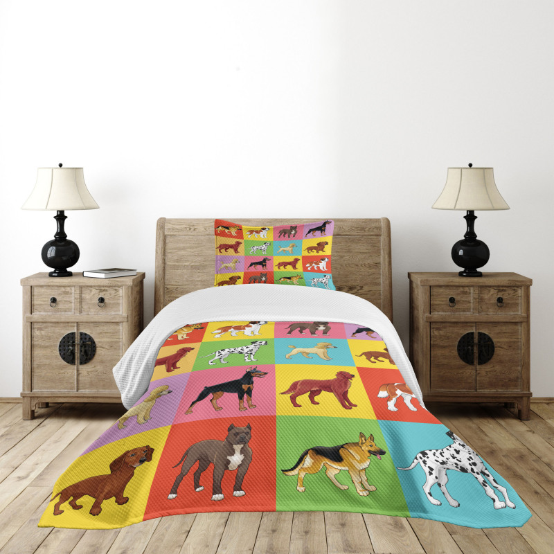 Different Breeds Animal Lover Bedspread Set