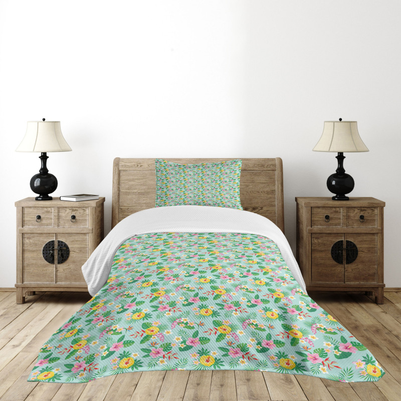 Bird of Paradise Flowers Bedspread Set