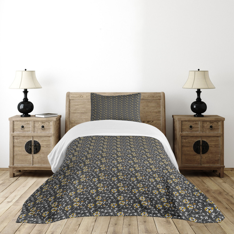 Countryside Theme Foliage Bedspread Set