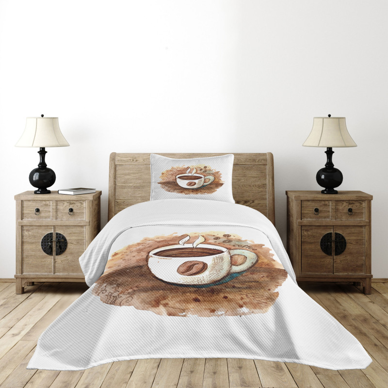 Freshly Brewed Espresso Cup Bedspread Set