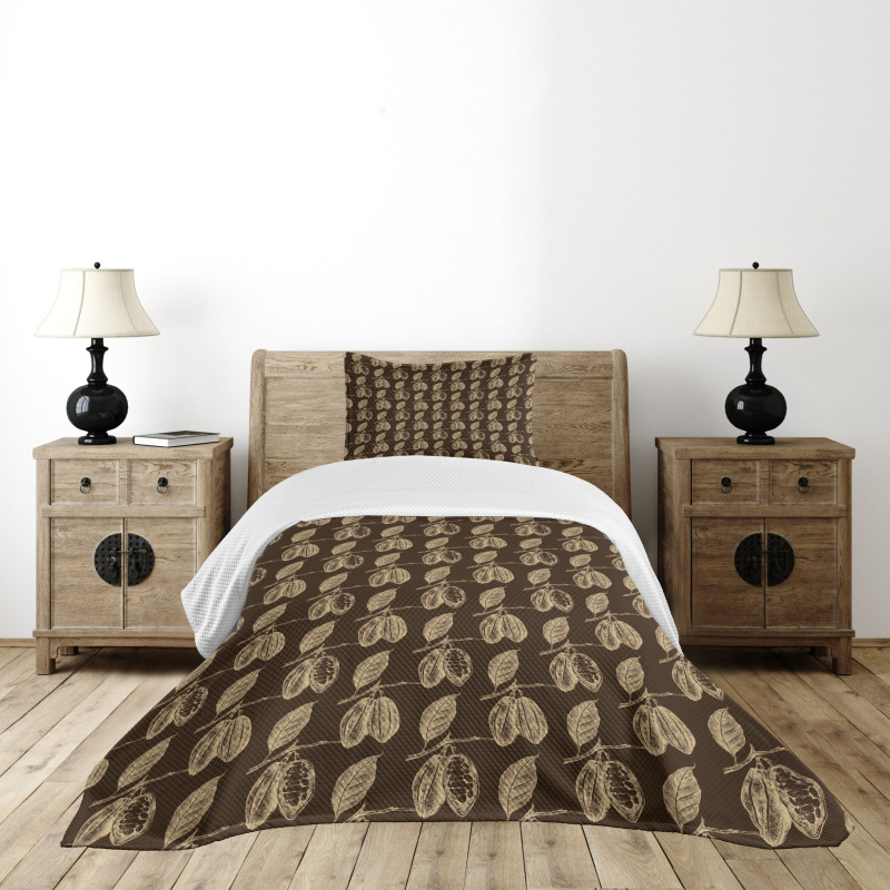 Plant Branches Vintage Style Bedspread Set