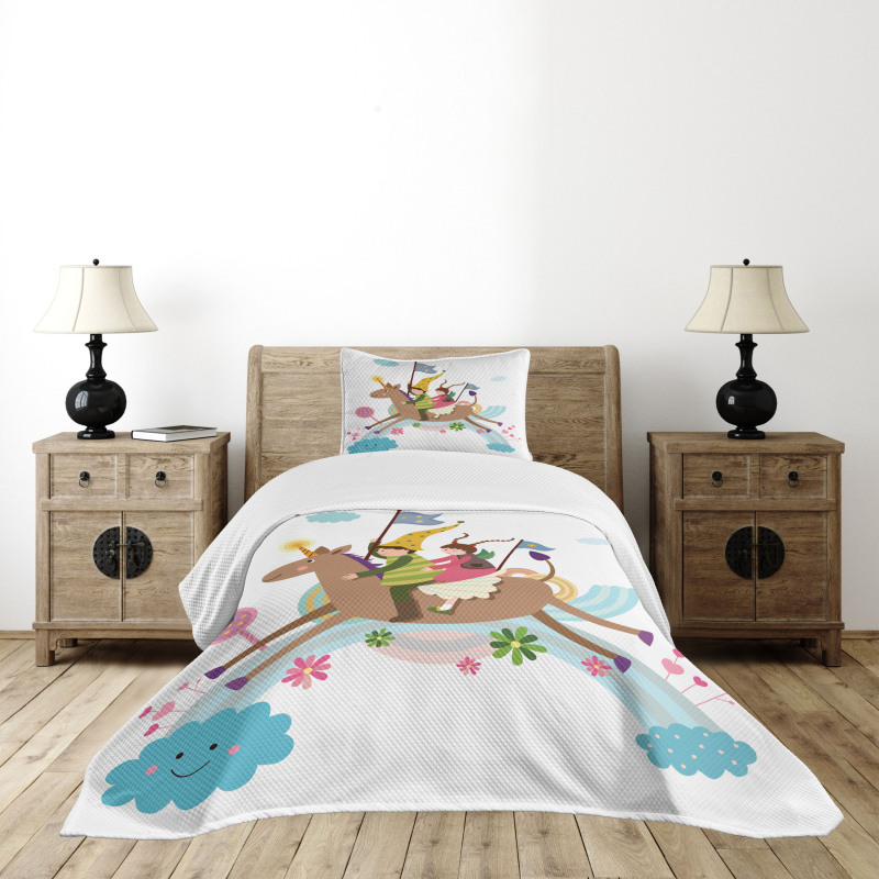 Fairy Cartoon Composition Bedspread Set