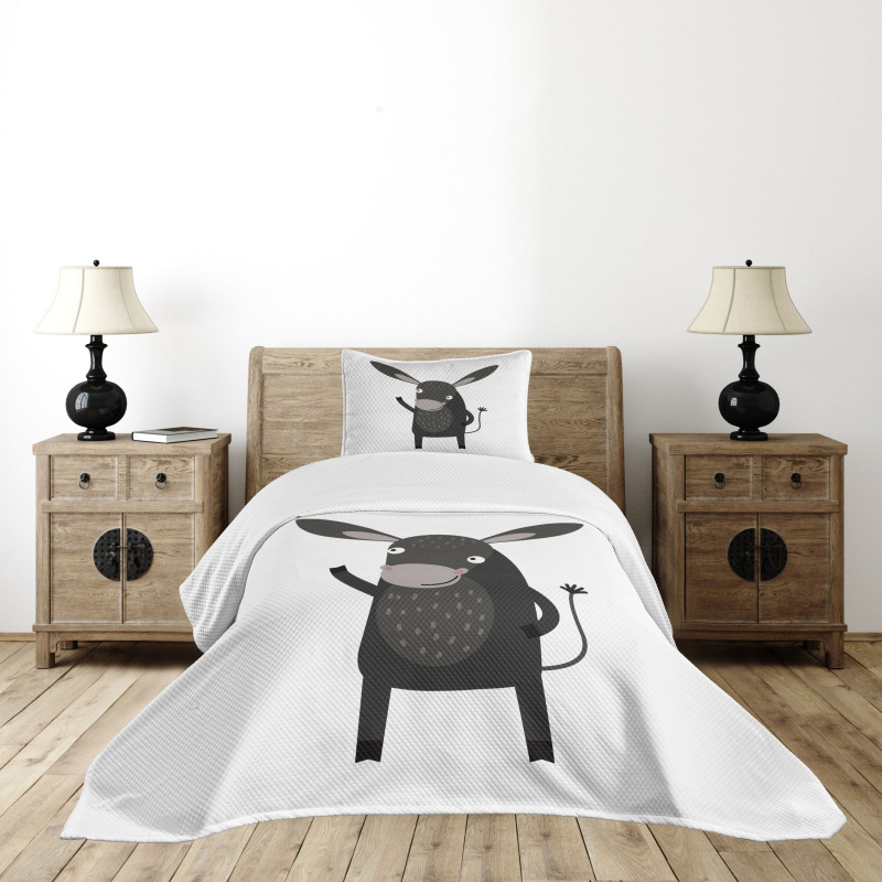 Happy Donkey with a Smile Bedspread Set