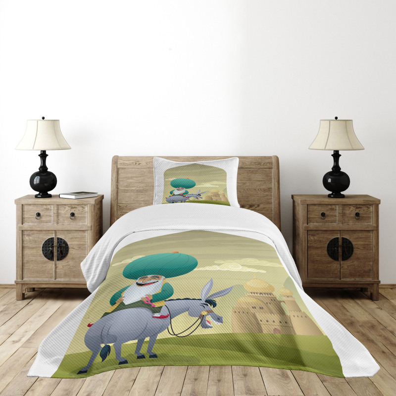 Cartoon of Nasreddin Hodja Bedspread Set