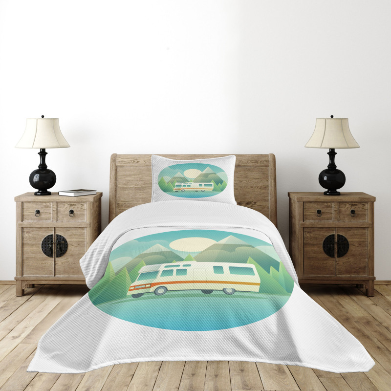 Road Trip Vehicle at Countryside Bedspread Set