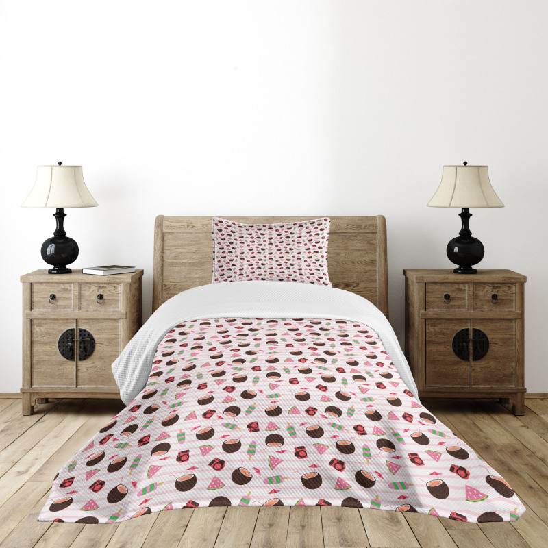 Watermelon Ice Cream Cocktail Bedspread Set