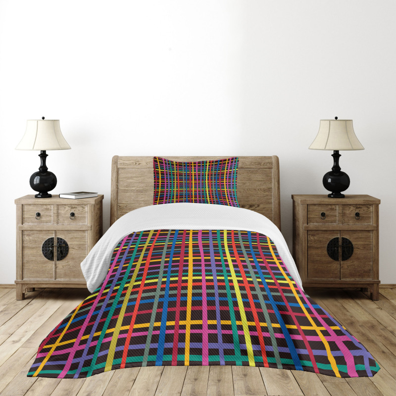 Minimalist Checkered Line Bedspread Set