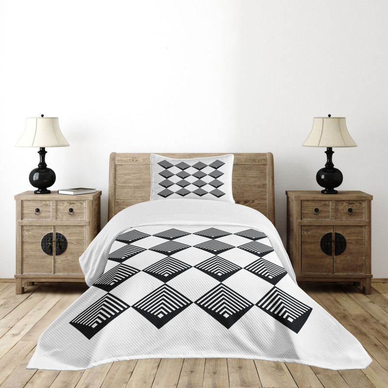 Art Deco Squares Bedspread Set