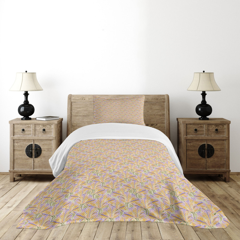 Colorful Tropical Growth Bedspread Set