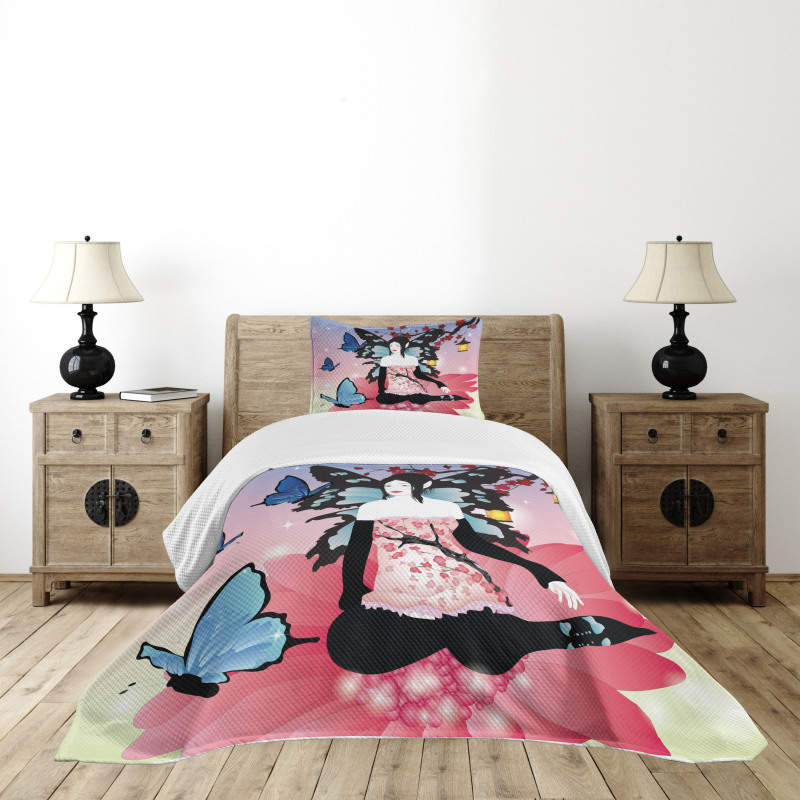 Fairy Girl with Wings Bedspread Set