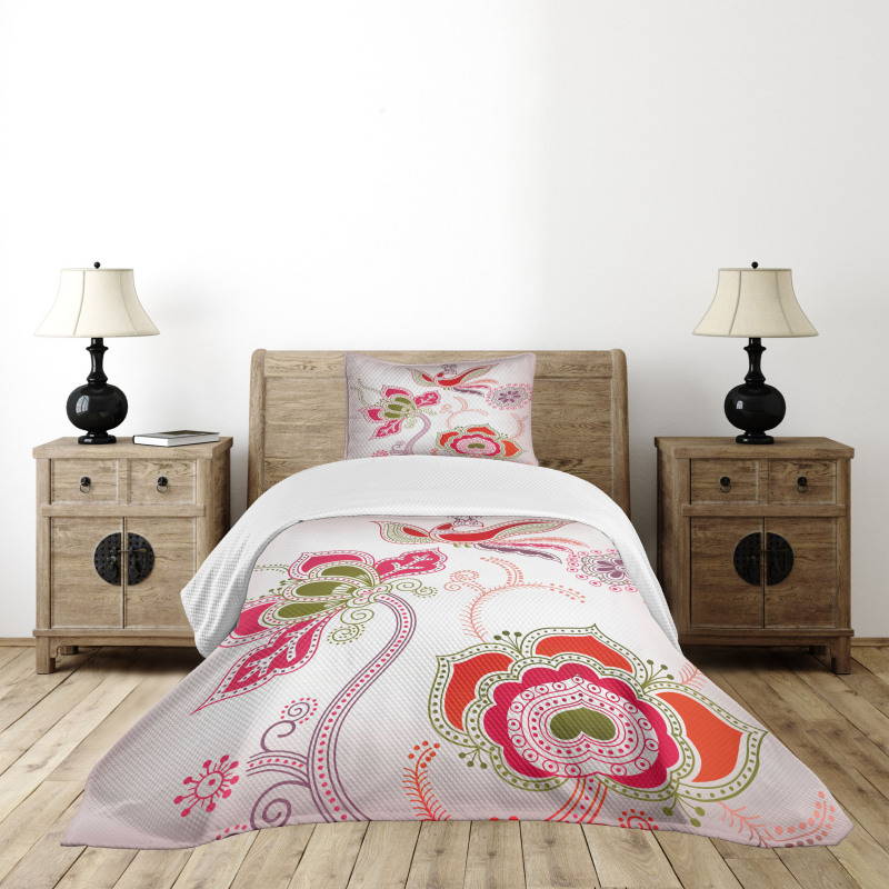 Mystic Bird Eastern Floral Bedspread Set