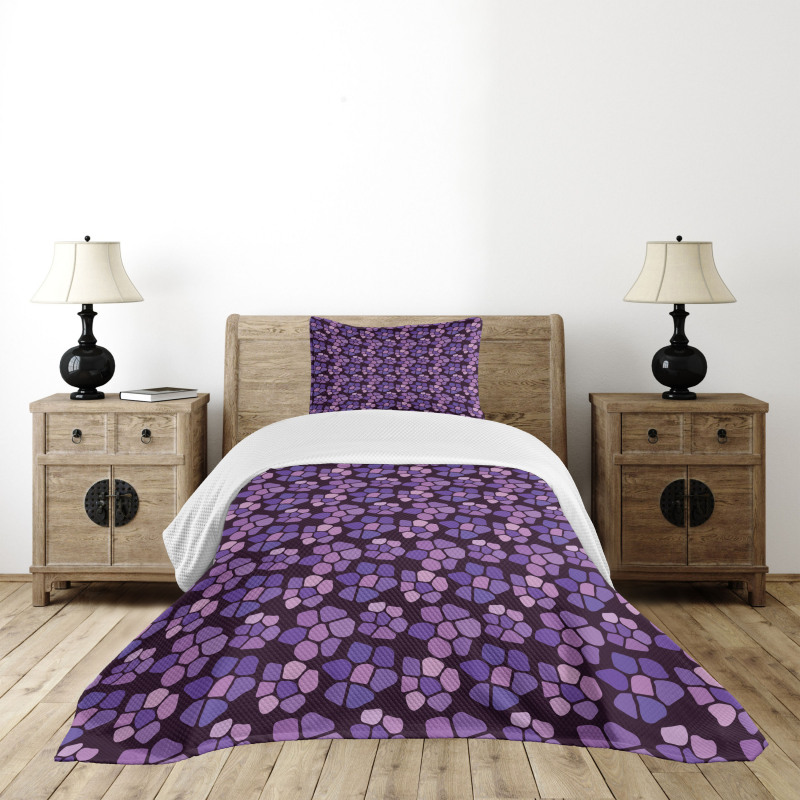 Purple Tone Creative Spots Bedspread Set