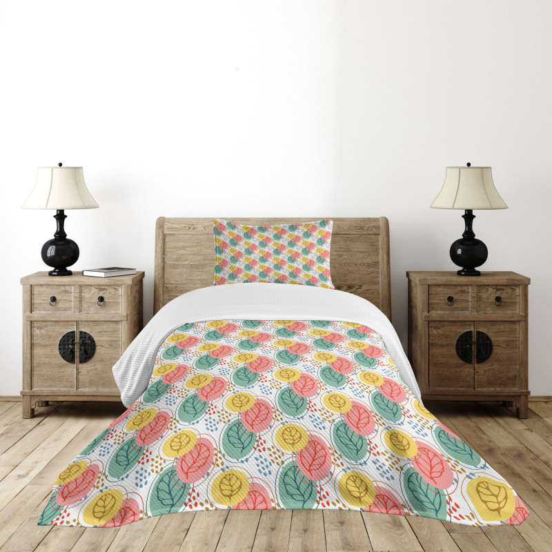 Pastel Botany on Spots Bedspread Set